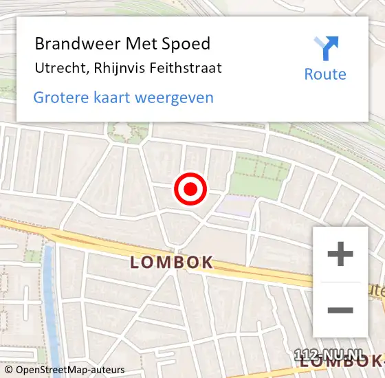 Locatie op kaart van de 112 melding: Brandweer Met Spoed Naar Utrecht, Rhijnvis Feithstraat op 1 mei 2021 04:10