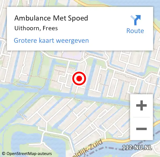 Locatie op kaart van de 112 melding: Ambulance Met Spoed Naar Uithoorn, Frees op 1 mei 2021 09:10