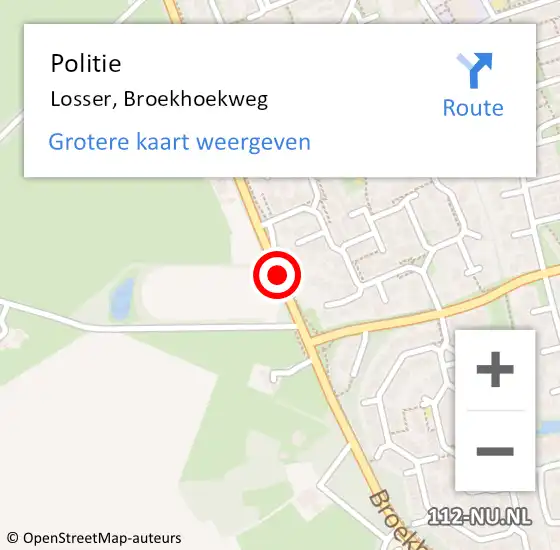 Locatie op kaart van de 112 melding: Politie Losser, Broekhoekweg op 1 mei 2021 09:22