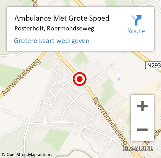 Locatie op kaart van de 112 melding: Ambulance Met Grote Spoed Naar Posterholt, Roermondseweg op 1 mei 2021 10:10