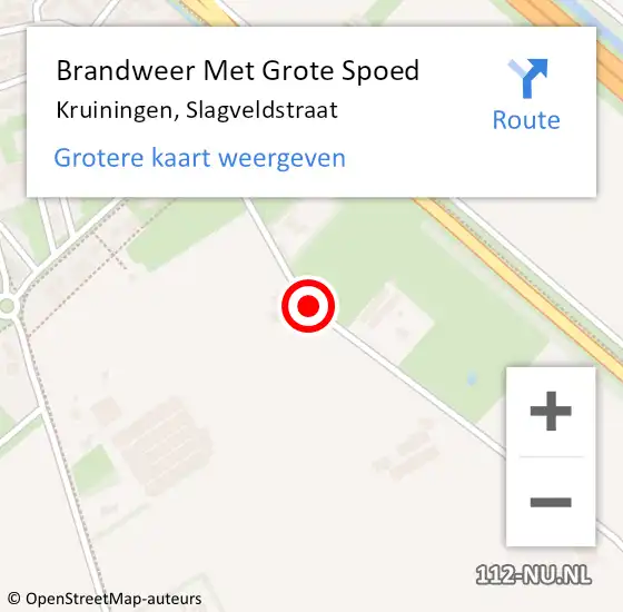 Locatie op kaart van de 112 melding: Brandweer Met Grote Spoed Naar Kruiningen, Slagveldstraat op 1 mei 2021 11:46