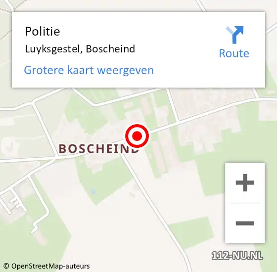 Locatie op kaart van de 112 melding: Politie Luyksgestel, Boscheind op 1 mei 2021 14:21