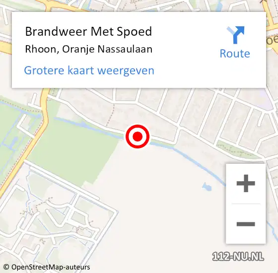 Locatie op kaart van de 112 melding: Brandweer Met Spoed Naar Rhoon, Oranje Nassaulaan op 1 mei 2021 15:55