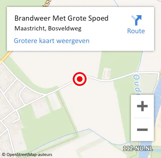 Locatie op kaart van de 112 melding: Brandweer Met Grote Spoed Naar Maastricht, Bosveldweg op 1 mei 2021 17:31