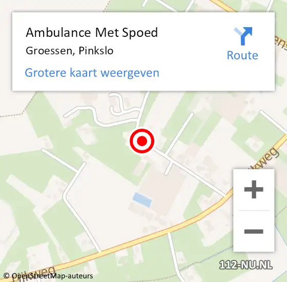 Locatie op kaart van de 112 melding: Ambulance Met Spoed Naar Groessen, Pinkslo op 1 mei 2021 17:38