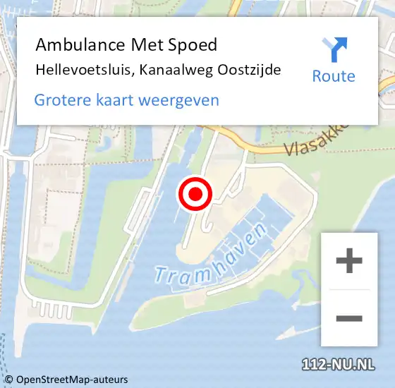 Locatie op kaart van de 112 melding: Ambulance Met Spoed Naar Hellevoetsluis, Kanaalweg Oostzijde op 1 mei 2021 20:05