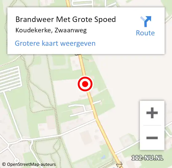 Locatie op kaart van de 112 melding: Brandweer Met Grote Spoed Naar Koudekerke, Zwaanweg op 1 mei 2021 20:11