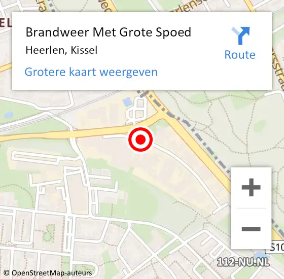 Locatie op kaart van de 112 melding: Brandweer Met Grote Spoed Naar Heerlen, Kissel op 2 mei 2021 01:51