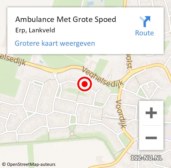 Locatie op kaart van de 112 melding: Ambulance Met Grote Spoed Naar Erp, Lankveld op 2 mei 2021 03:06
