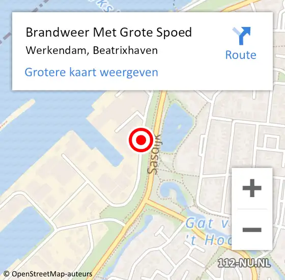 Locatie op kaart van de 112 melding: Brandweer Met Grote Spoed Naar Werkendam, Beatrixhaven op 2 mei 2021 08:18