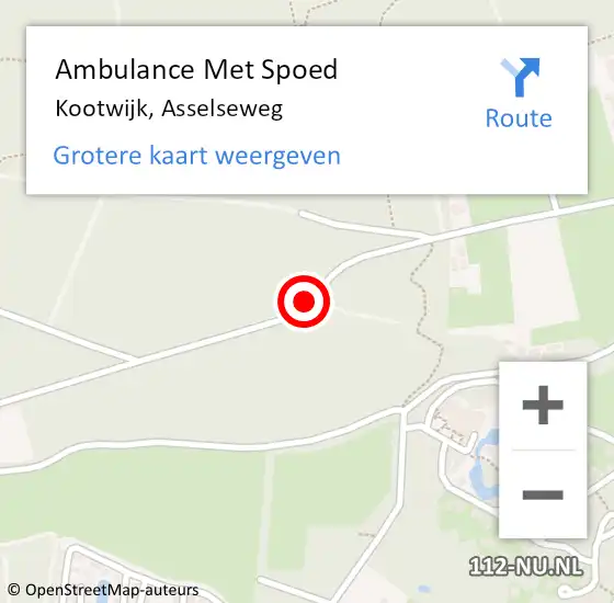 Locatie op kaart van de 112 melding: Ambulance Met Spoed Naar Kootwijk, Asselseweg op 2 mei 2021 10:57