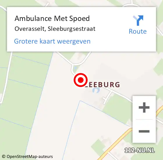 Locatie op kaart van de 112 melding: Ambulance Met Spoed Naar Overasselt, Sleeburgsestraat op 2 mei 2021 11:36