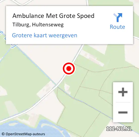 Locatie op kaart van de 112 melding: Ambulance Met Grote Spoed Naar Tilburg, Hultenseweg op 2 mei 2021 11:51