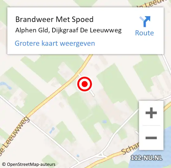 Locatie op kaart van de 112 melding: Brandweer Met Spoed Naar Alphen Gld, Dijkgraaf De Leeuwweg op 9 juni 2014 14:26