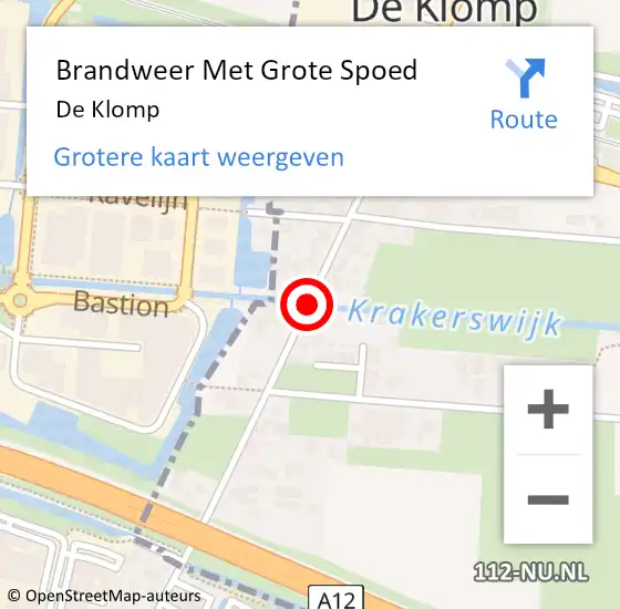 Locatie op kaart van de 112 melding: Brandweer Met Grote Spoed Naar De Klomp op 2 mei 2021 19:17