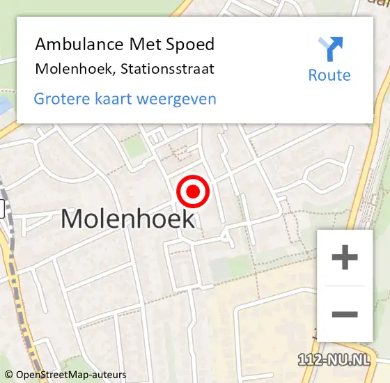 Locatie op kaart van de 112 melding: Ambulance Met Spoed Naar Molenhoek, Stationsstraat op 2 mei 2021 22:53