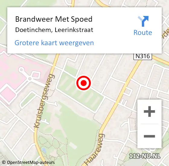 Locatie op kaart van de 112 melding: Brandweer Met Spoed Naar Doetinchem, Leerinkstraat op 2 mei 2021 23:17
