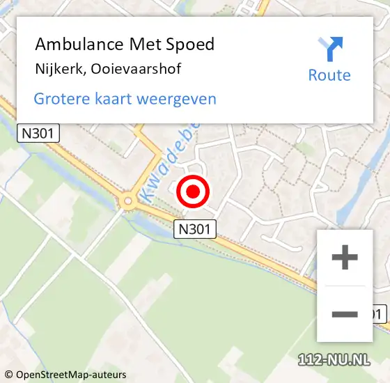 Locatie op kaart van de 112 melding: Ambulance Met Spoed Naar Nijkerk, Ooievaarshof op 2 mei 2021 23:43