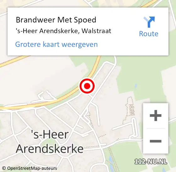 Locatie op kaart van de 112 melding: Brandweer Met Spoed Naar 's-Heer Arendskerke, Walstraat op 3 mei 2021 01:26