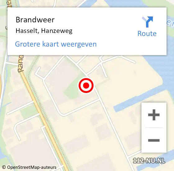 Locatie op kaart van de 112 melding: Brandweer Hasselt, Hanzeweg op 3 mei 2021 05:41