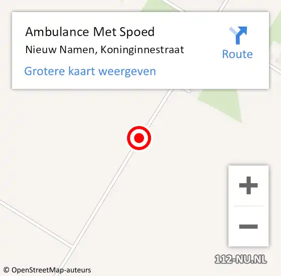 Locatie op kaart van de 112 melding: Ambulance Met Spoed Naar Nieuw Namen, Koninginnestraat op 9 juni 2014 15:02