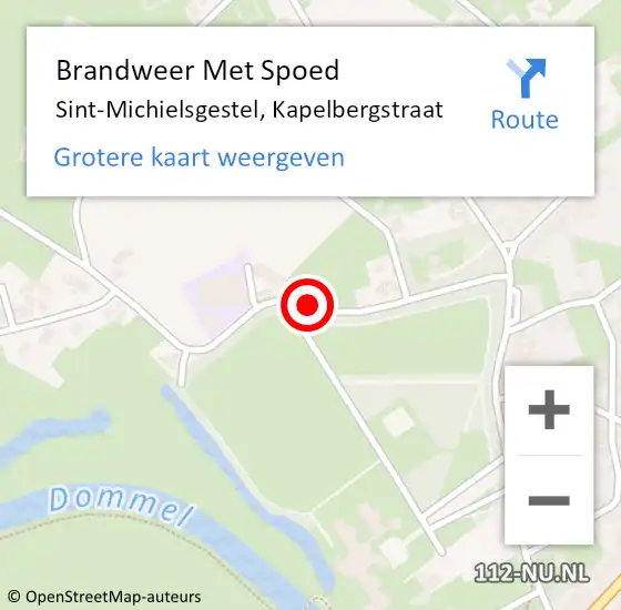 Locatie op kaart van de 112 melding: Brandweer Met Spoed Naar Sint-Michielsgestel, Kapelbergstraat op 3 mei 2021 06:43