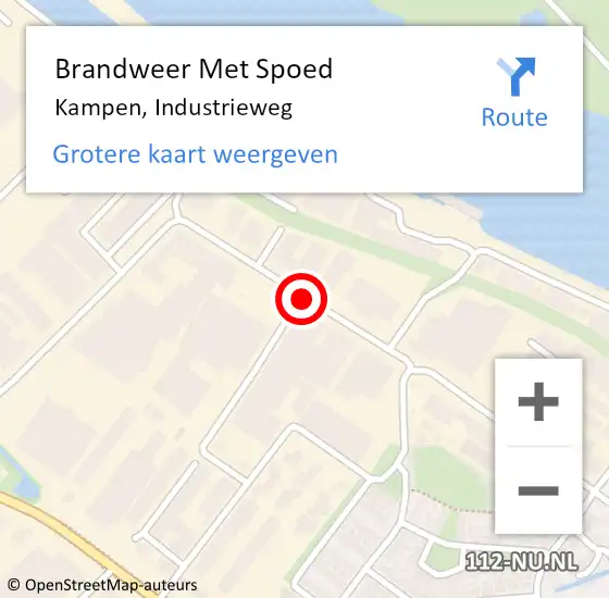 Locatie op kaart van de 112 melding: Brandweer Met Spoed Naar Kampen, Industrieweg op 3 mei 2021 12:32