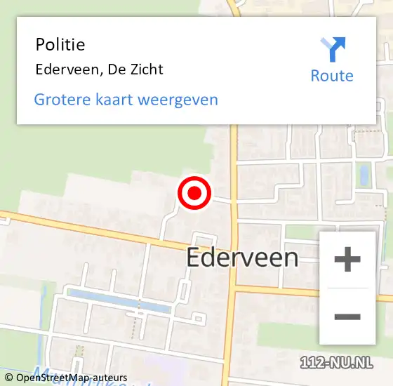 Locatie op kaart van de 112 melding: Politie Ederveen, De Zicht op 3 mei 2021 13:21