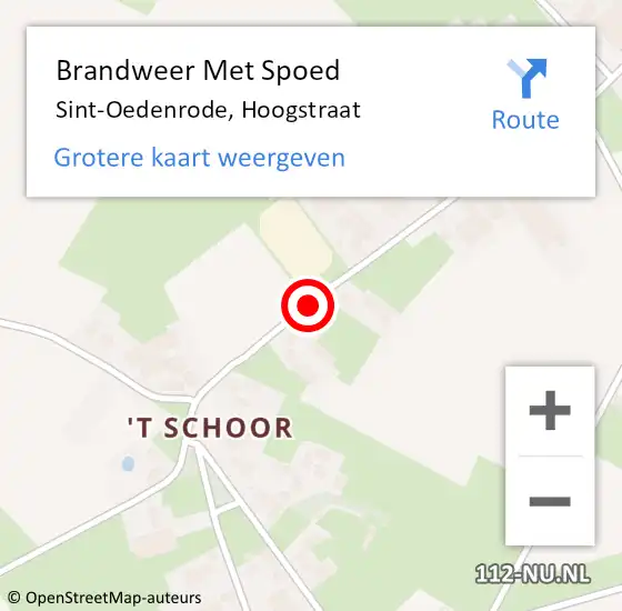 Locatie op kaart van de 112 melding: Brandweer Met Spoed Naar Sint-Oedenrode, Hoogstraat op 3 mei 2021 15:25