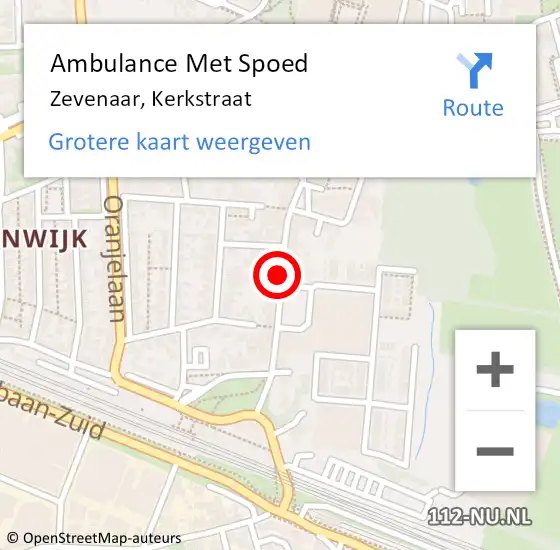 Locatie op kaart van de 112 melding: Ambulance Met Spoed Naar Zevenaar, Kerkstraat op 3 mei 2021 15:34