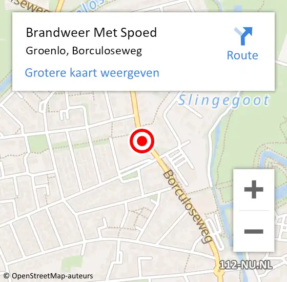 Locatie op kaart van de 112 melding: Brandweer Met Spoed Naar Groenlo, Borculoseweg op 3 mei 2021 16:33