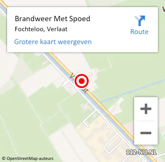 Locatie op kaart van de 112 melding: Brandweer Met Spoed Naar Fochteloo, Verlaat op 9 juni 2014 15:57