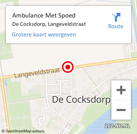 Locatie op kaart van de 112 melding: Ambulance Met Spoed Naar De Cocksdorp, Langeveldstraat op 3 mei 2021 17:41
