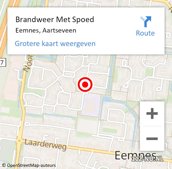 Locatie op kaart van de 112 melding: Brandweer Met Spoed Naar Eemnes, Aartseveen op 3 mei 2021 18:08