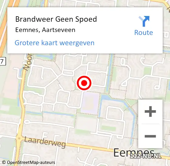 Locatie op kaart van de 112 melding: Brandweer Geen Spoed Naar Eemnes, Aartseveen op 3 mei 2021 18:10