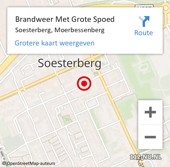 Locatie op kaart van de 112 melding: Brandweer Met Grote Spoed Naar Soesterberg, Moerbessenberg op 3 mei 2021 19:32