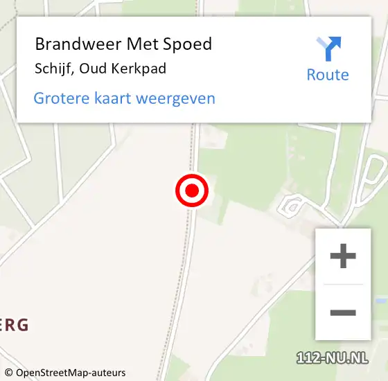 Locatie op kaart van de 112 melding: Brandweer Met Spoed Naar Schijf, Oud Kerkpad op 3 mei 2021 19:51