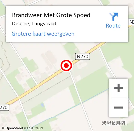 Locatie op kaart van de 112 melding: Brandweer Met Grote Spoed Naar Deurne, Langstraat op 3 mei 2021 22:02