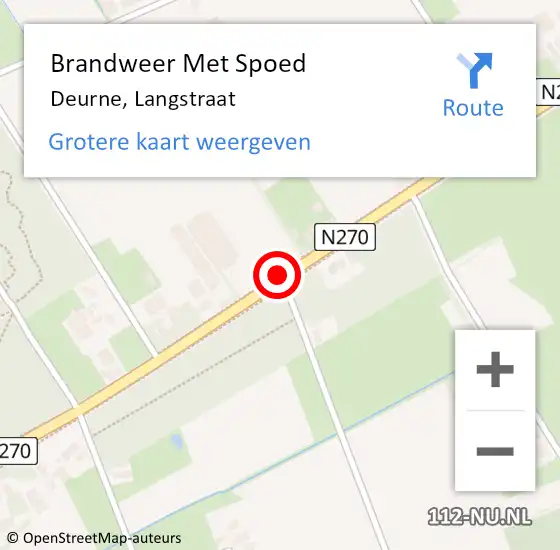 Locatie op kaart van de 112 melding: Brandweer Met Spoed Naar Deurne, Langstraat op 4 mei 2021 08:13