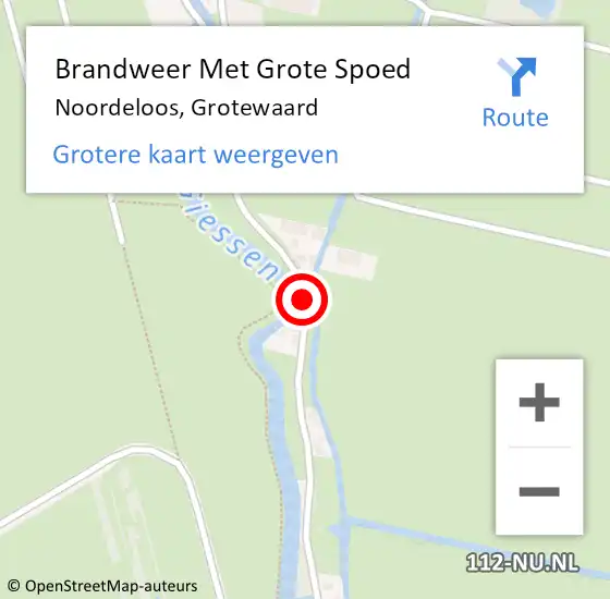 Locatie op kaart van de 112 melding: Brandweer Met Grote Spoed Naar Noordeloos, Grotewaard op 4 mei 2021 11:41