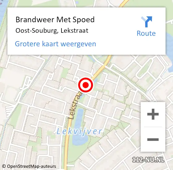 Locatie op kaart van de 112 melding: Brandweer Met Spoed Naar Oost-Souburg, Lekstraat op 4 mei 2021 11:55