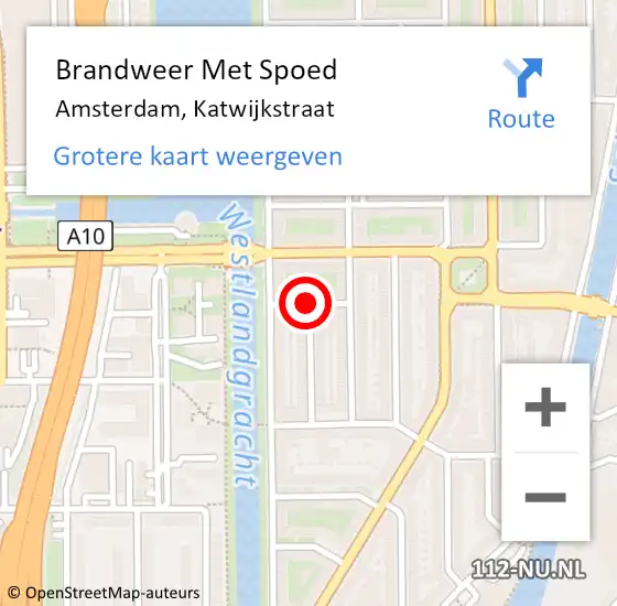 Locatie op kaart van de 112 melding: Brandweer Met Spoed Naar Amsterdam, Katwijkstraat op 4 mei 2021 12:41