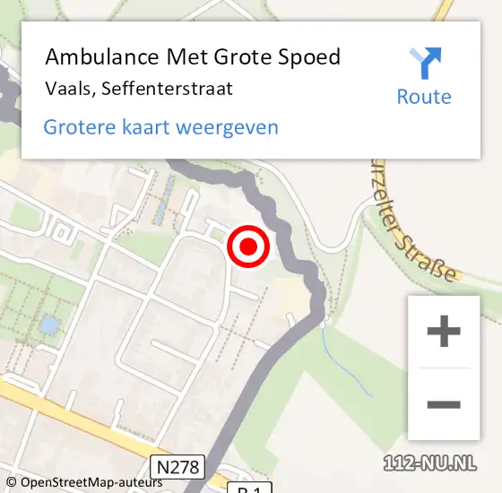 Locatie op kaart van de 112 melding: Ambulance Met Grote Spoed Naar Vaals, Seffenterstraat op 9 juni 2014 17:23