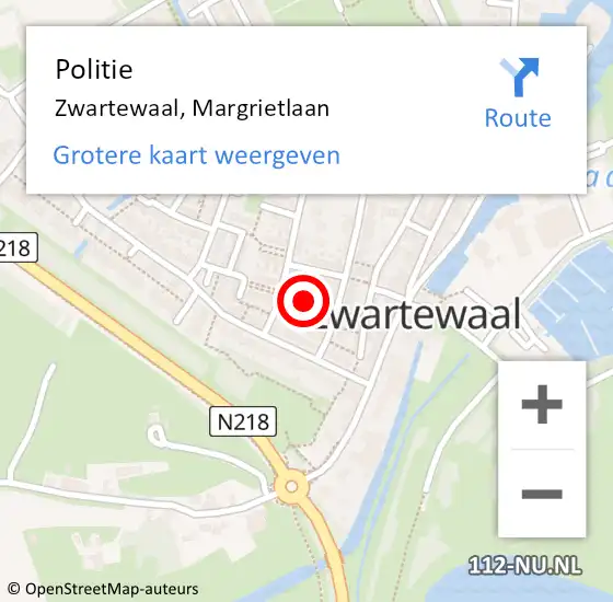 Locatie op kaart van de 112 melding: Politie Zwartewaal, Margrietlaan op 4 mei 2021 13:29