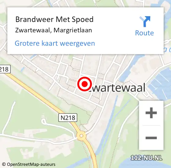 Locatie op kaart van de 112 melding: Brandweer Met Spoed Naar Zwartewaal, Margrietlaan op 4 mei 2021 13:37