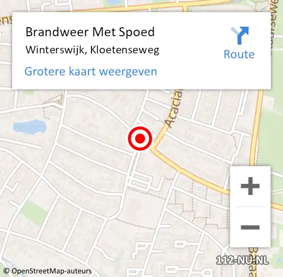 Locatie op kaart van de 112 melding: Brandweer Met Spoed Naar Winterswijk, Kloetenseweg op 4 mei 2021 14:26