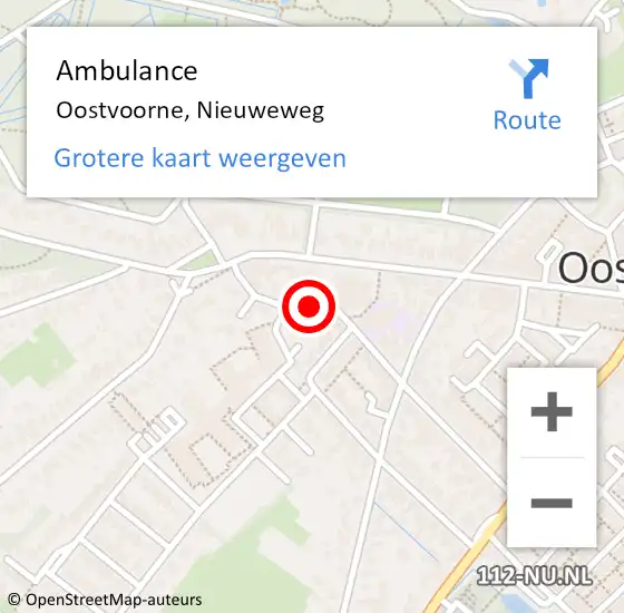 Locatie op kaart van de 112 melding: Ambulance Oostvoorne, Nieuweweg op 4 mei 2021 15:08