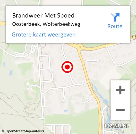 Locatie op kaart van de 112 melding: Brandweer Met Spoed Naar Oosterbeek, Wolterbeekweg op 4 mei 2021 16:14