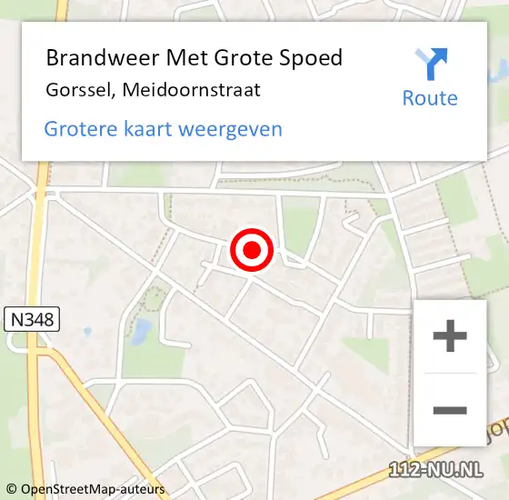 Locatie op kaart van de 112 melding: Brandweer Met Grote Spoed Naar Gorssel, Meidoornstraat op 4 mei 2021 16:44