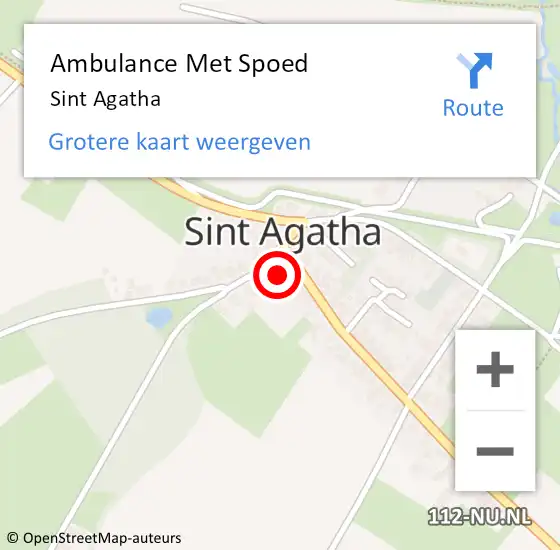 Locatie op kaart van de 112 melding: Ambulance Met Spoed Naar Sint Agatha op 4 mei 2021 17:32